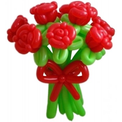 Цветы из шаров "Красные Розы" 9 шт (ФОТО ВНУТРИ)